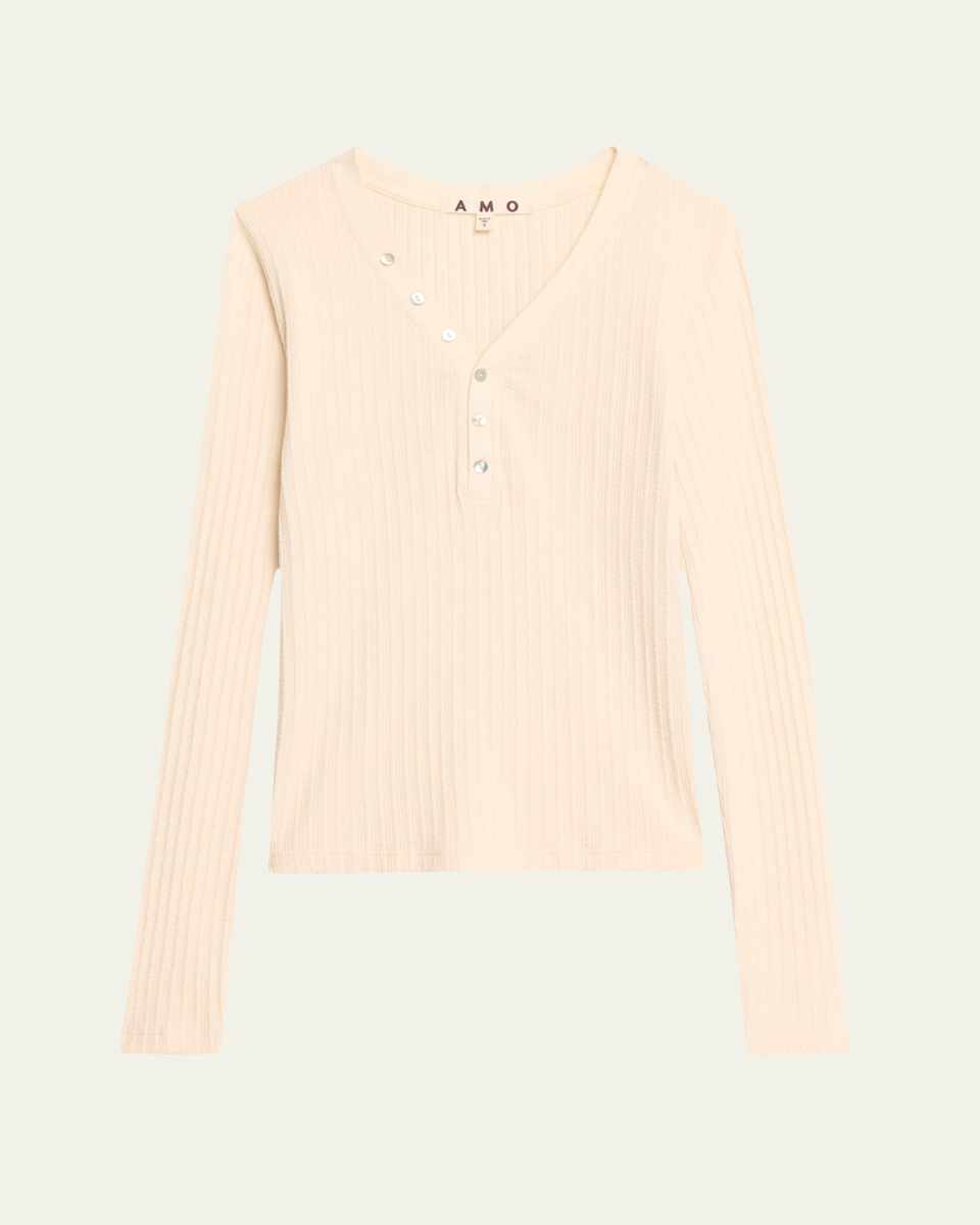 Dearest Ribbed Henley Top